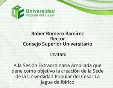 Rector Rober Romero convoca sesión extraordinaria para  creación de la sede en La Jagua de Ibirico